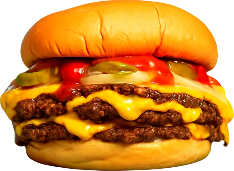GOLD: doppio smash, doppio cheddar, cetriolini, cipolla cruda e ketchup